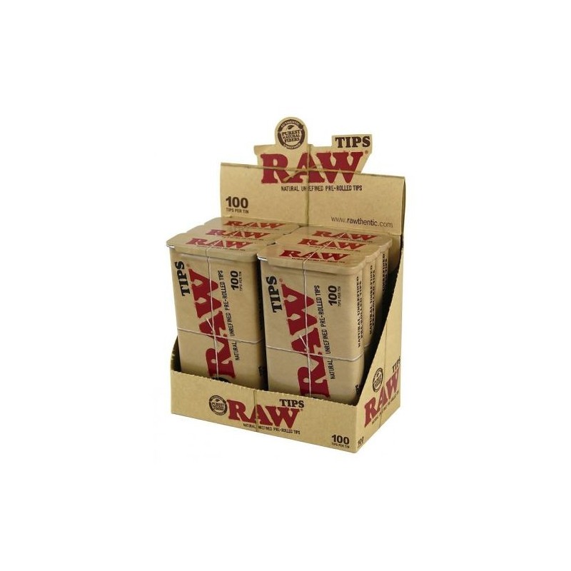 RAW® Prerolled Tips in Metal Case - Premium Filter Tips