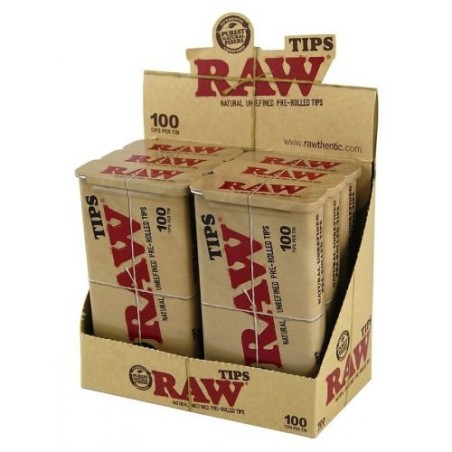 RAW® Prerolled Tips in Metal Case - Premium Filter Tips