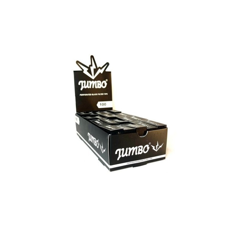 Jumbo Black Filter Tips - 100 Pack for Smooth Smoking