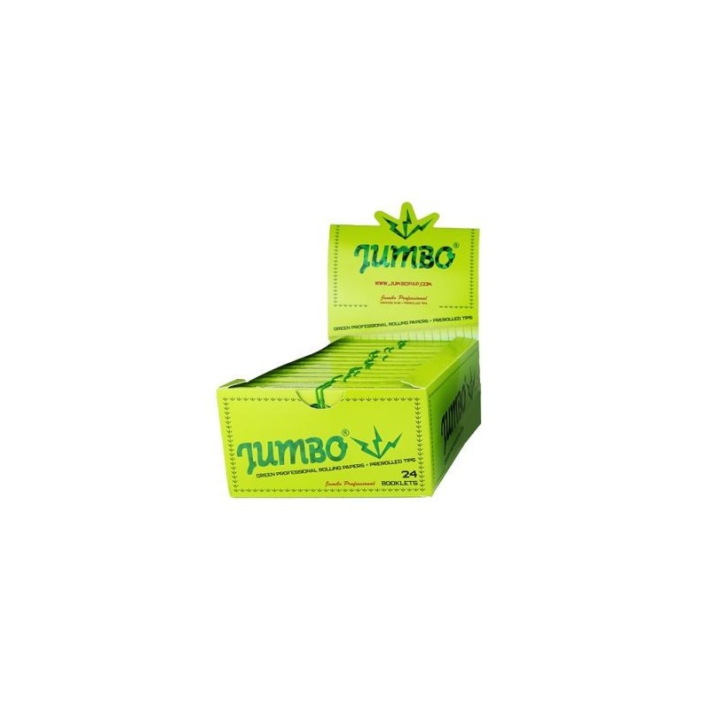 Jumbo Green Kingsize Slim Rolling Papers + Filter Tips | 24 Pack