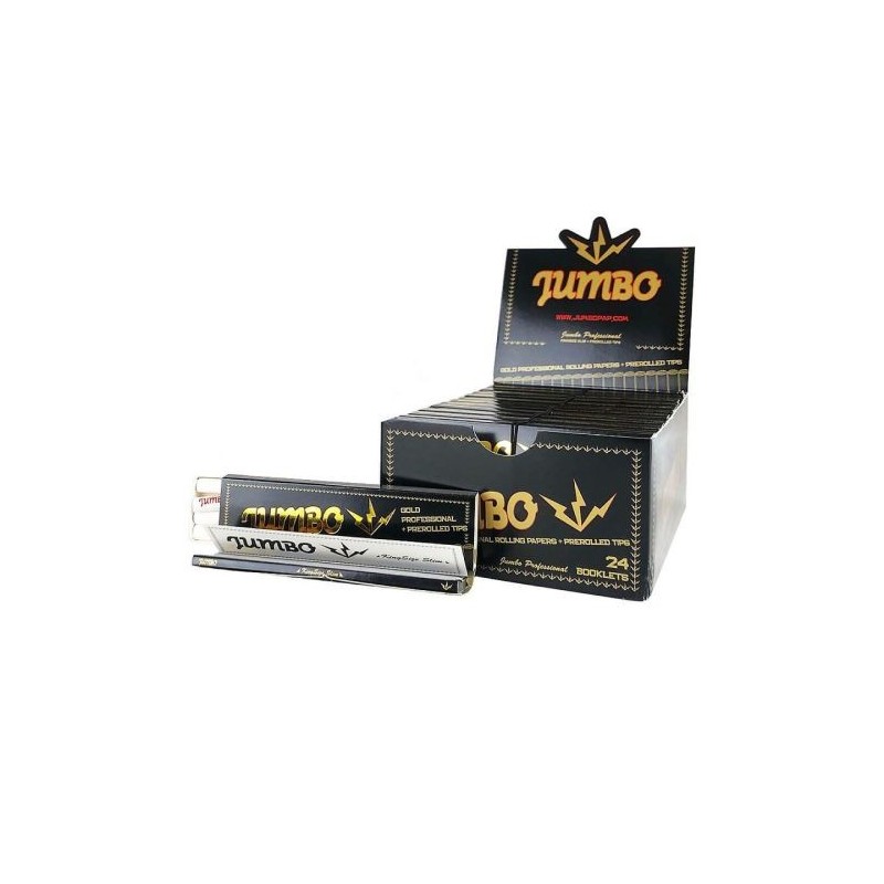 Jumbo Gold Kingsize Slim Rolling Papers + Filter Tips | 24 Pack