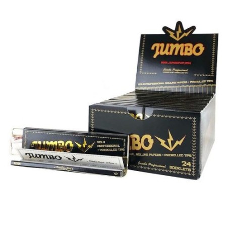 Jumbo Gold Kingsize Slim Rolling Papers + Filter Tips | 24 Pack