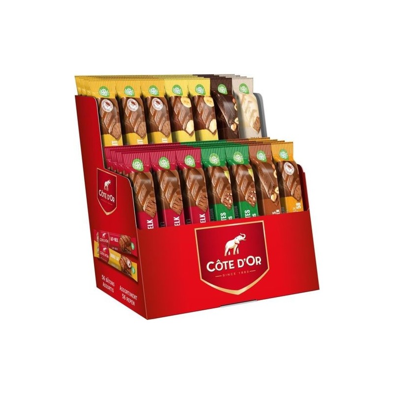 CÔTE D’OR Chocolate Assortment - 56 Bars, 10 Flavors