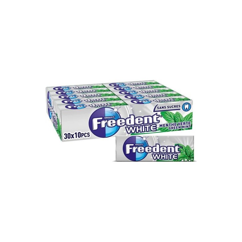 Freedent White Greenmint Chewing Gum - 30 Packs of Freshness