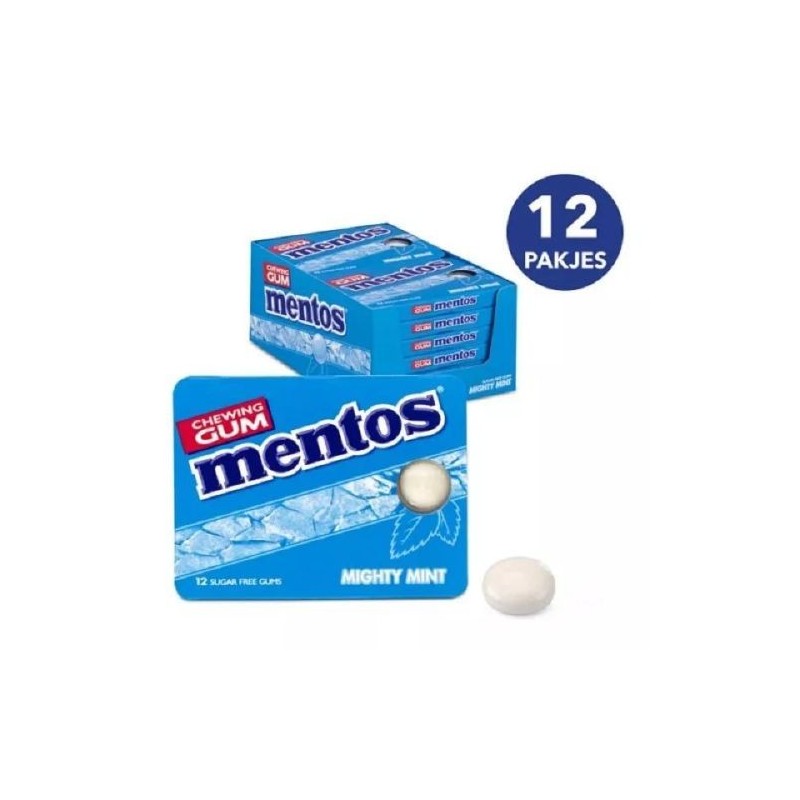 Mentos Mighty Mint Gum - 12 Pack | Freshness in Every Chew