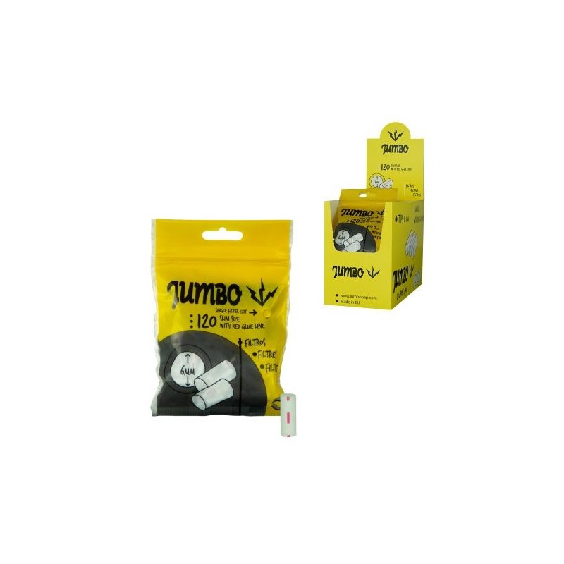 Jumbo Slim 6mm Filter Tips - 20 Pack for Smooth Smoking