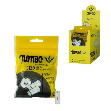 Jumbo Slim 6mm Filter Tips - 20 Pack for Smooth Smoking