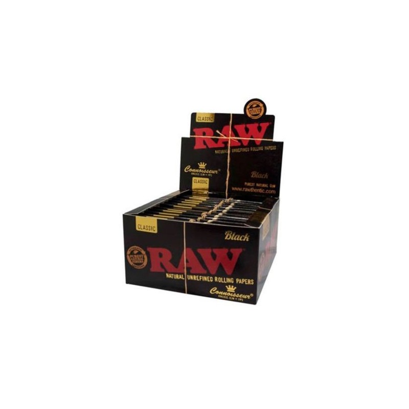 RAW Black Connoisseur Kingsize Slim Rolling Papers + Filter Tips 24 Pack