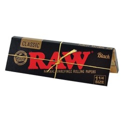 RAW Black 1 1/4 Vloei | 24 Pack - Premium Rolling Papers