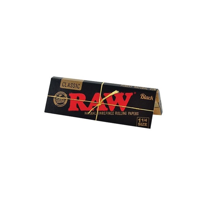 RAW Black 1 1/4 Vloei | 24 Pack - Premium Rolling Papers