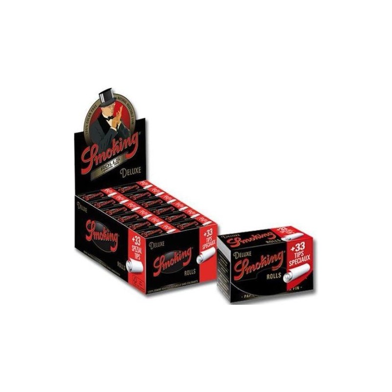 Smoking Deluxe Rolls + Tips | 4m Roll | 24 Packs