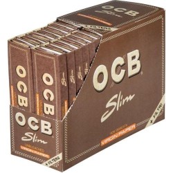 OCB Brown Slim Virgin Paper & Filter Tips - Roll Smoothly!