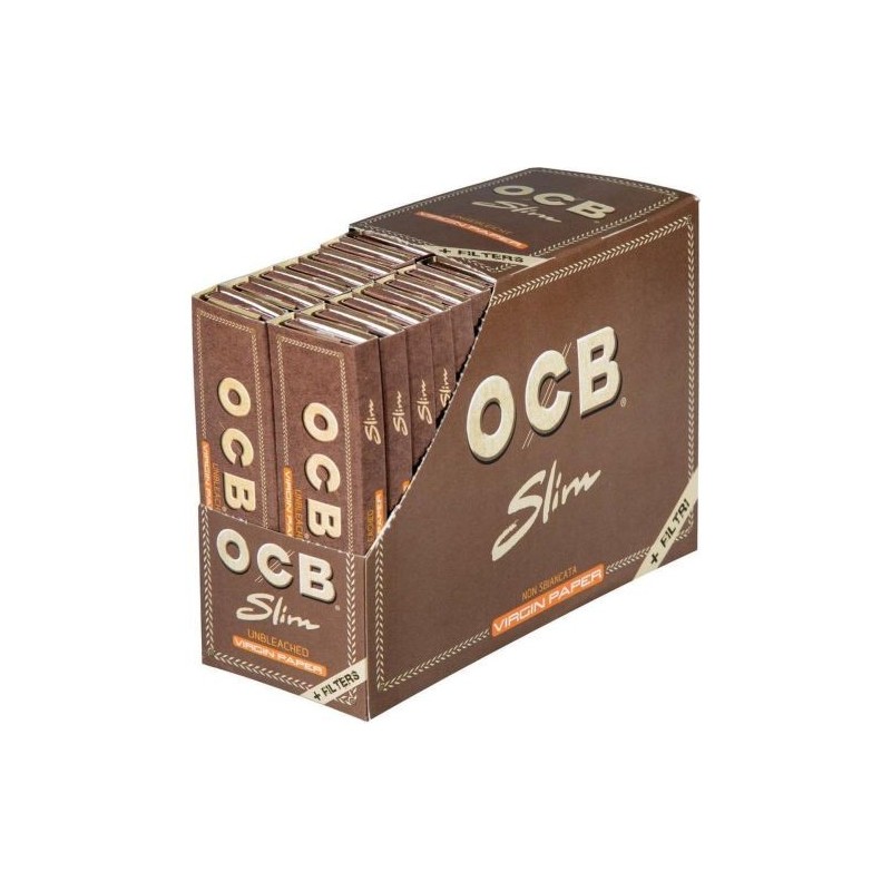 OCB Brown Slim Virgin Paper & Filter Tips - Roll Smoothly!