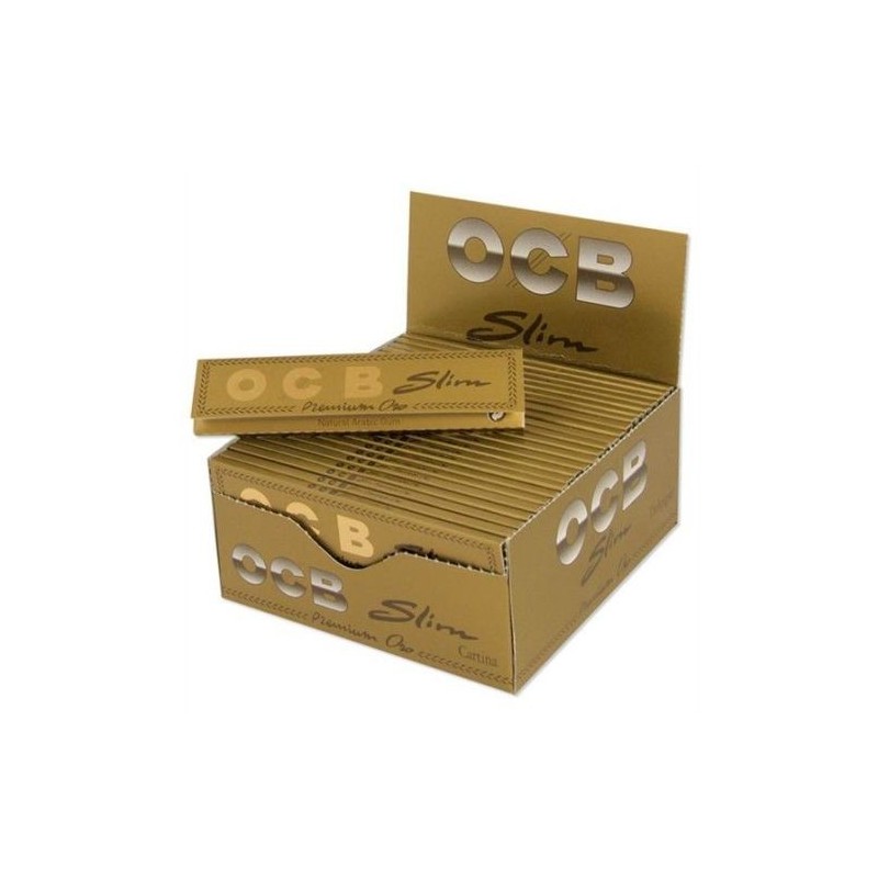 OCB Gold Slim Rolling Papers - 50 Booklets Pack