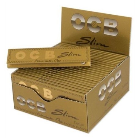 OCB Gold Slim Rolling Papers - 50 Booklets Pack