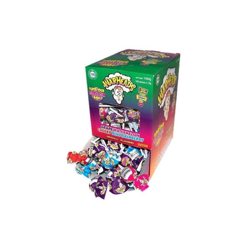 Super Sour Warheads Bubblegum Pops - Extreme Flavor Fun!