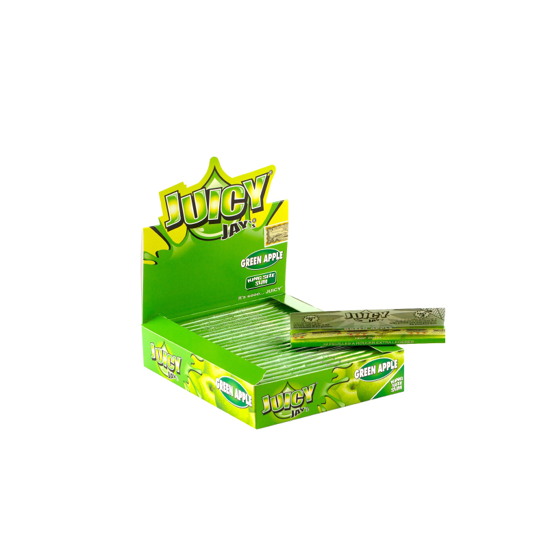 Juicy Jay's Green Apple Kingsize Slim Rolling Papers - 24 Pack