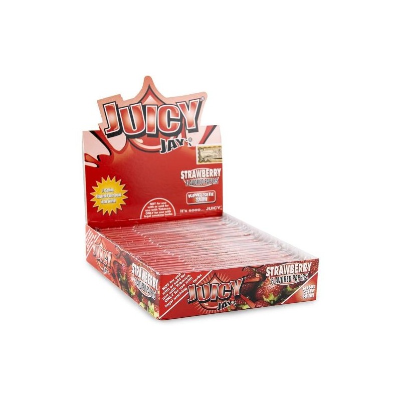 Juicy Jay's Strawberry Kingsize Rolling Papers | 24 Packs