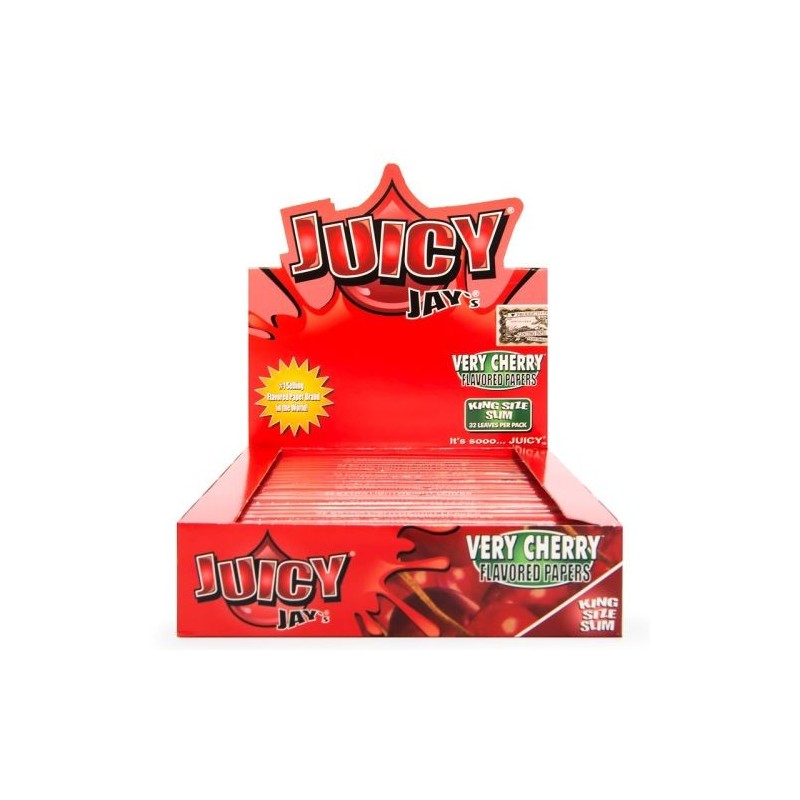 Juicy Jay's Cherry Kingsize Slim Rolling Papers | 24 Packs