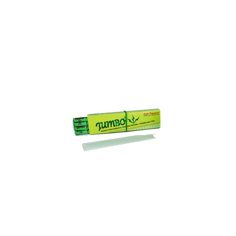 Jumbo Green Kingsize Slim Rolling Papers + Filter Tips | 24 Pack