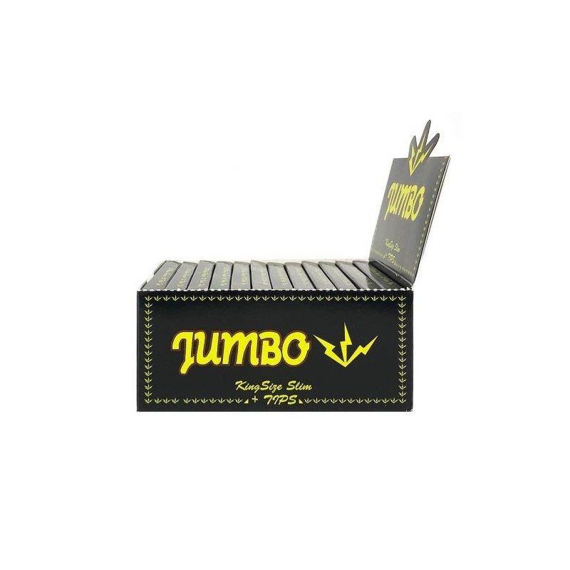 Jumbo Black Kingsize Slim Vloei + Filtertips | 24 Pack