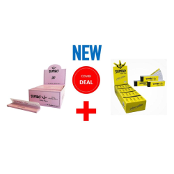 Jumbo Pink King Size Slim Papers & Yellow Filter Tips Combo