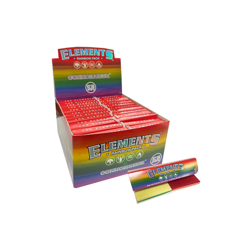 Elements Rainbow Connoisseur King Size Slim + Tips 24 Pack