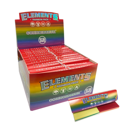 Elements Rainbow Connoisseur King Size Slim + Tips 24 Pack